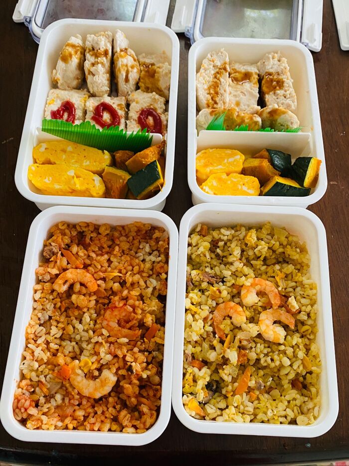 1つのチャーハンから3種類チャーハン♪オカズ!簡単鶏ミートローフ(*^◯^*)