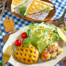 100均のこれ1つで楽しい料理に変身♪漫画みたいなチーズサンド&チーズとろけるハンバーグセット