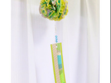 マステポンポンと短冊で七夕飾り