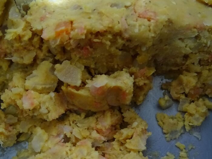 ひよこ豆のコロッケ、魚次郎