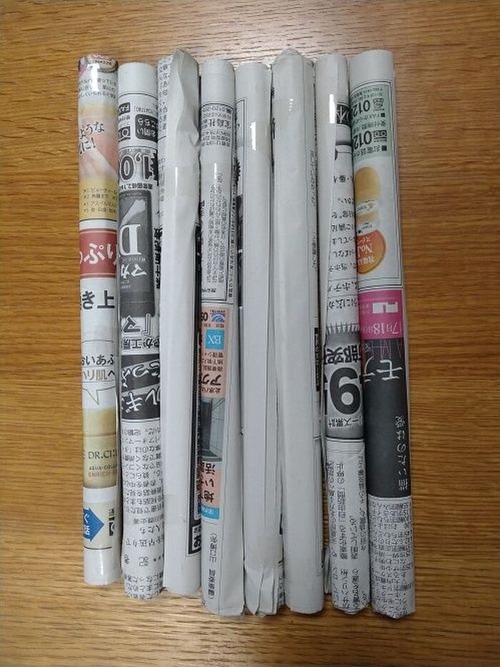細巻き新聞紙できあがり