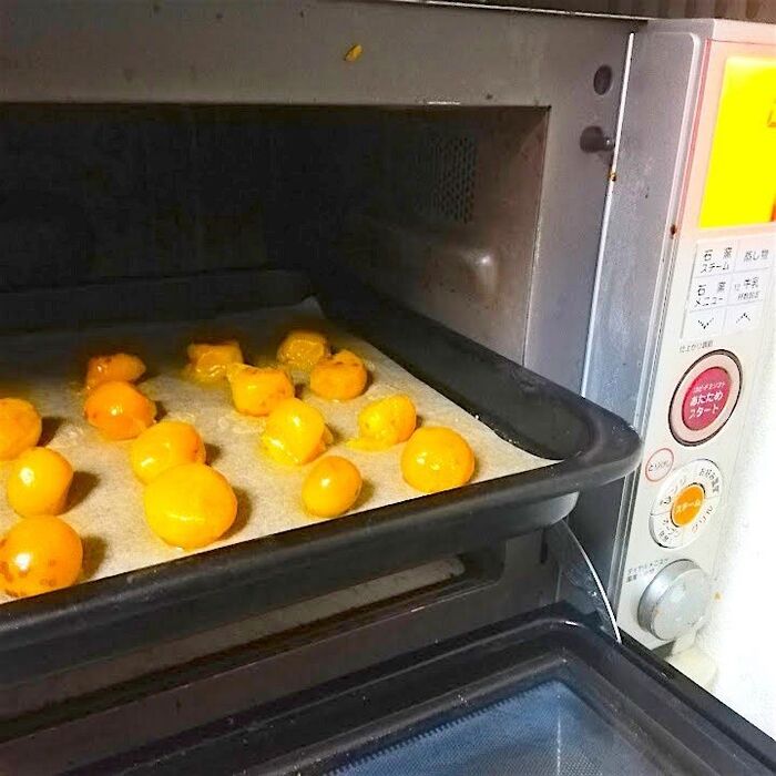 4:レンジのオーブン機能、100度60分&余熱で「天日干し」の代用