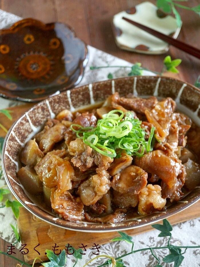 お箸が止まらない!圧力鍋でトロトロ~牛すじとコンニャクの煮込み(牛すじ下処理の工程写真付き)