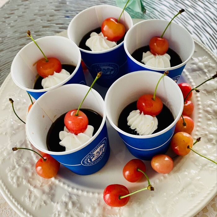 紙コップでコーヒーゼリー(*^◯^*)