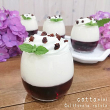 レーズンたっぷり!葡萄ゼリーとレアチーズムースのヴェリーヌ