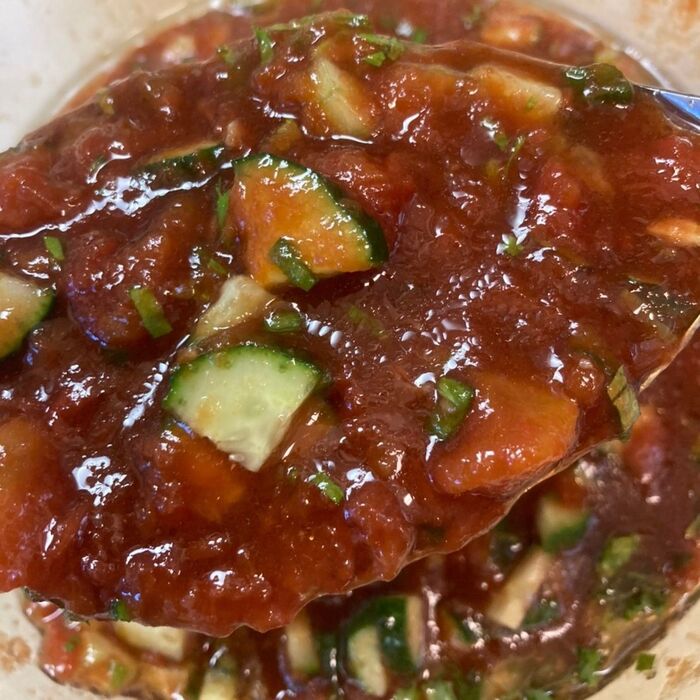 野菜たっぷりでサラダみたいなタレの完成です♪
