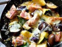 【10分】なす・ズッキーニ・厚切りベーコンのチーポン焼き