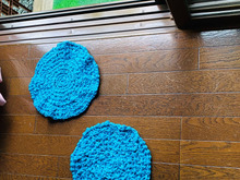 ズパゲッティで夏座布団♪糸が太いからあっという間に完成(*^◯^*)