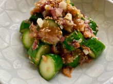 下茹でするからおいしい〜きゅうりの梅肉みょうが和え