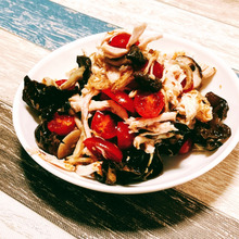 食物繊維モリモリ☆うま味成分3種コンプの鶏キノコ和え