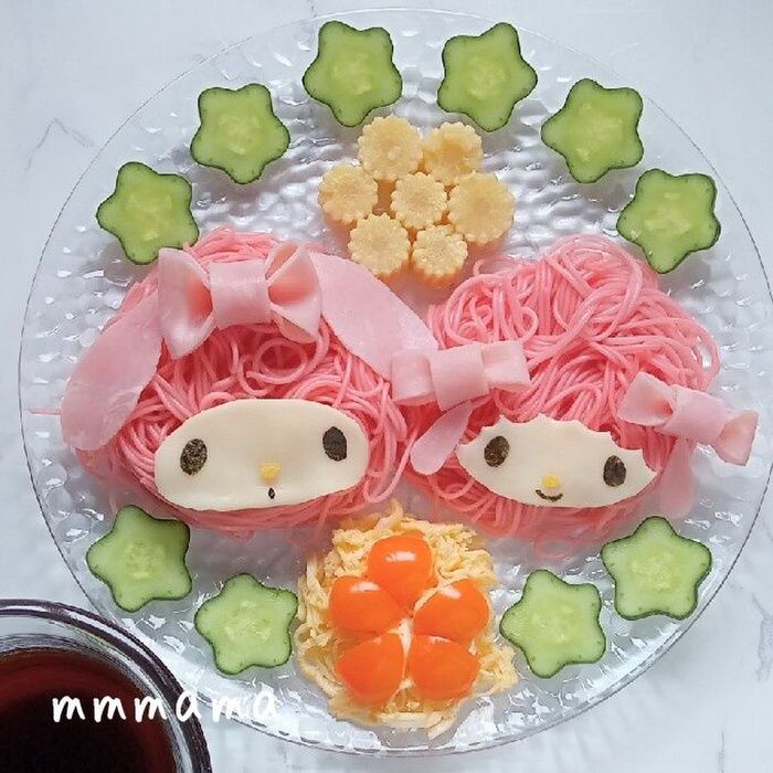 サンリオそうめんプレート③マイメロディ&ピアノ♡お花きゅうりの作り方