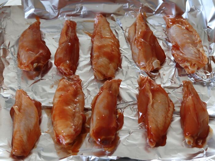 解凍して焼く。