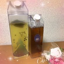 見つけた♪スリコじゃないよ 牛乳パック型クリアボトル