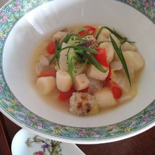麩と大豆ミートボール入りスープ