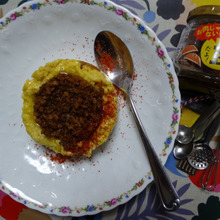 本日のお家lunchの紹介その3 「偽 肉玉丼 ちゃいまっせのpower」