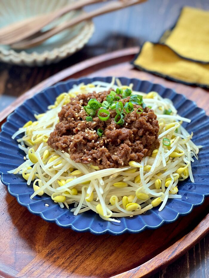 【料理のコツ&味付け楽チン化】嬉しい3拍子!時短!簡単!節約レシピ 【もやしの肉味噌あんかけ】