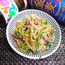 【おうち居酒屋ごはん】簡単おつまみ♪イカと豆苗の海苔マヨわさび和え