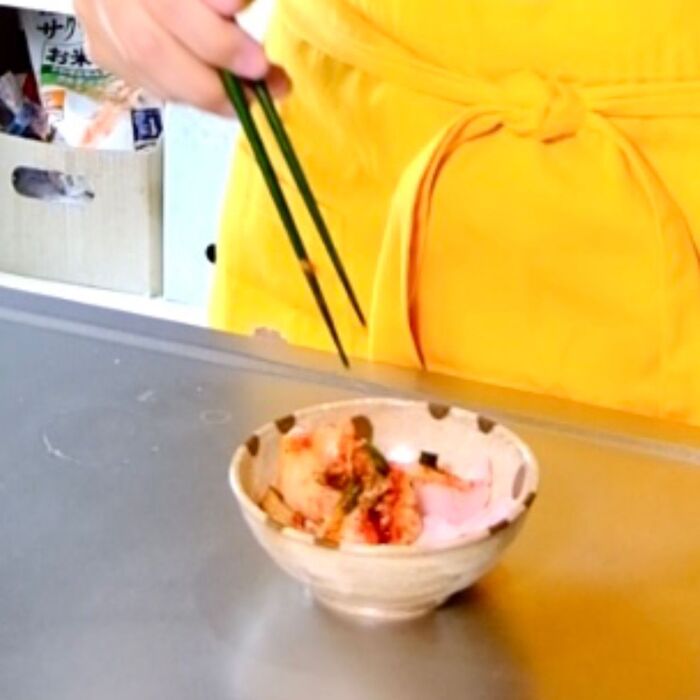 キムチごま油を混ぜて完成