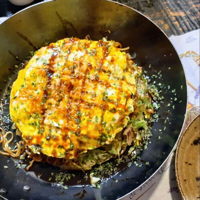 旨味、香り、カルシウムたっぷり~【フライパンで熱々広島風お好み焼き】