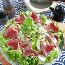 鰹のたたき1パックで簡単サラダ~梅干しと日本酒のソースが隠し味♪