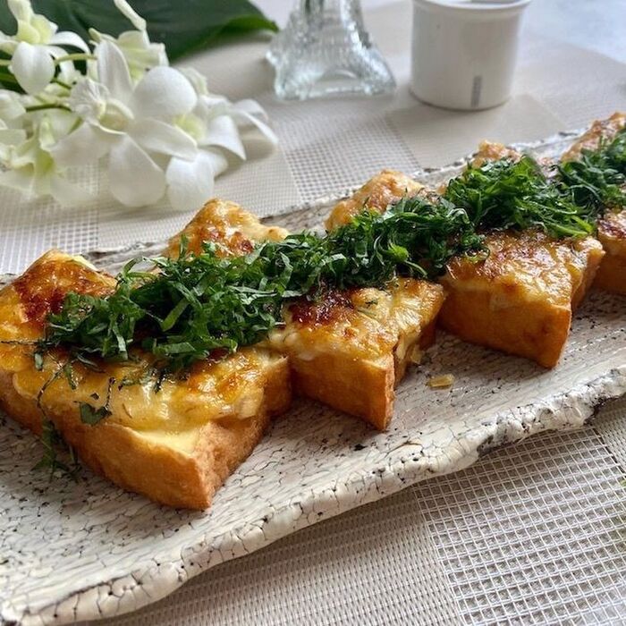おつまみにもご飯のおかずにも〜厚揚げのネギ味噌マヨ焼き