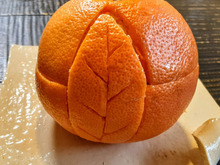 グレープフルーツの飾り切り!2つに分けると…