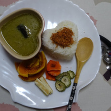 お家lunch!!グリーンカレー&焼き野菜、ジャスミンライス”ハレルヤ”