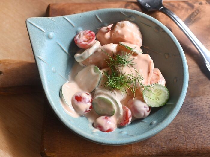 ♪海老と野菜のオーロラドレッシングサラダ♪