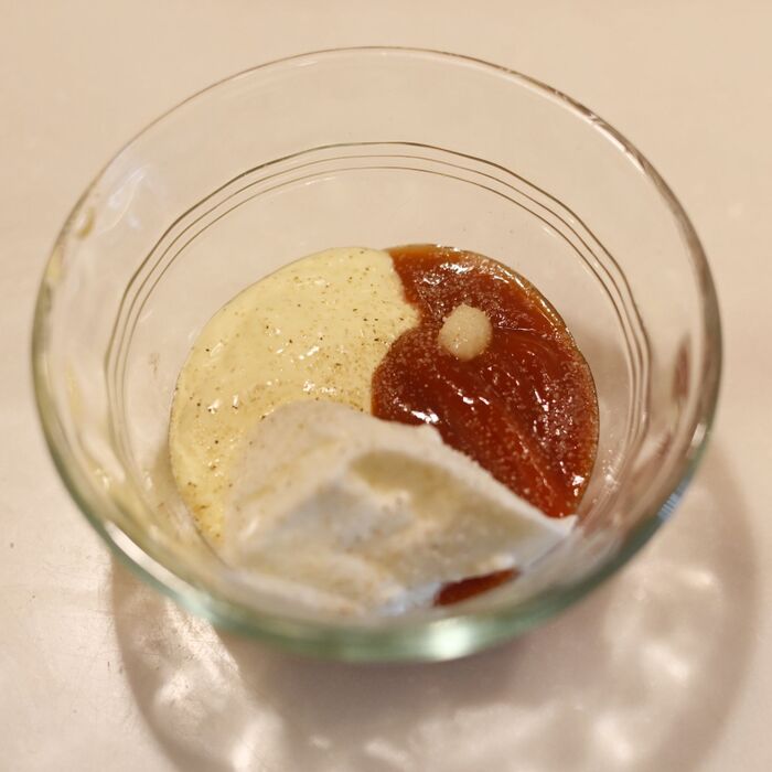 ★印を合わせてオーロラドレッシングを作ります