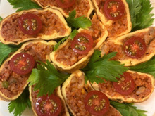 切り分けられるオムライス♪