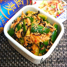 【おうち居酒屋ごはん】ちょいたシーチキン♪胡麻まみれ醤ぽんツナきゅう