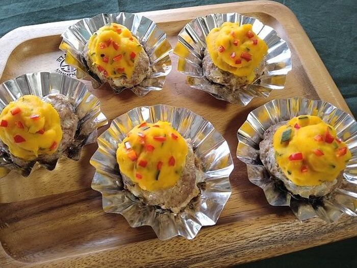 ケーキに見える【カボチャのデコハンバーグ】