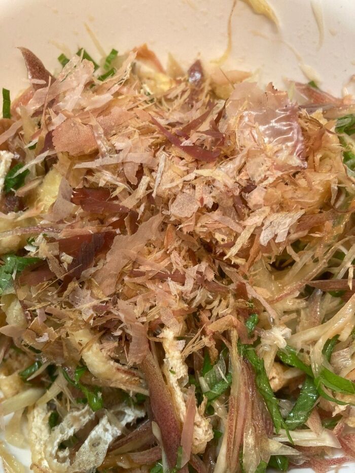 一番最後に決めてのかつおぶしを1パック混ぜ合わせて完成です♪