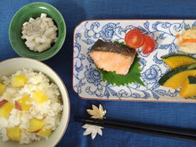 ある日の和食・さつまいもご飯