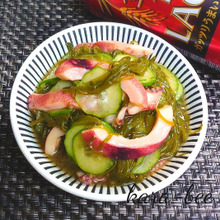 【おうち居酒屋ごはん】イカとめかぶのネバネバ生姜酢醤油和え