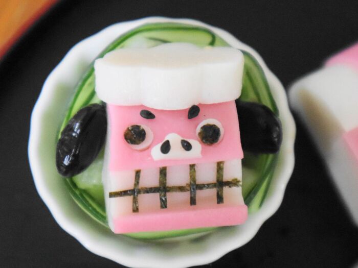 かまぼこと黒豆で♪おせちに可愛いワンポイント♡獅子舞の作り方