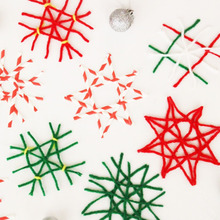 紙ストローと毛糸の結晶オーナメント*クリスマス手作り工作