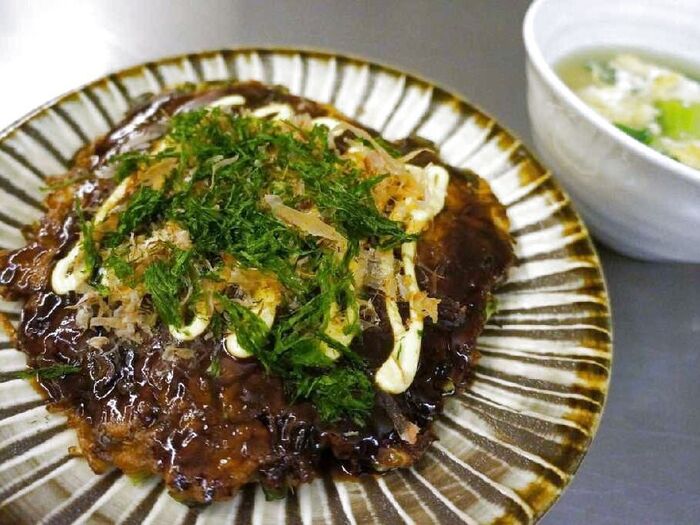 簡単にできる!とろろ昆布入りお好み焼き