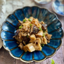 ささっと副菜 旬のれんこんときのこの甘辛炒め煮
