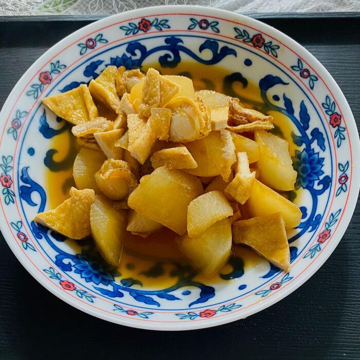 面倒な出汁はいらない!大根と油揚げとホタテの含め煮!腕前UPですよ〜