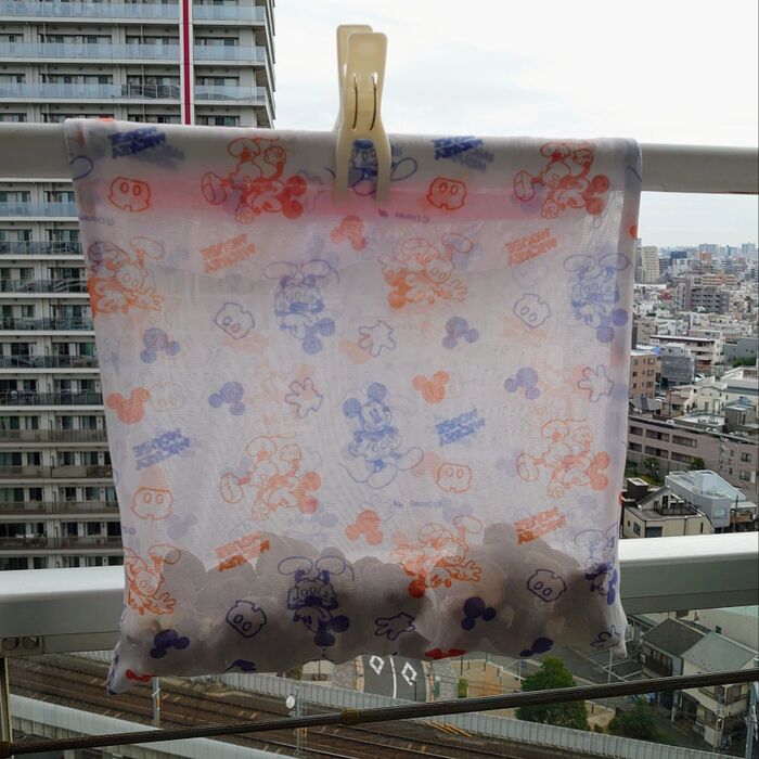 物干し竿に干すだけ