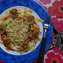 夜 サラダ セロリ エルバステラ ペペリート 焼売