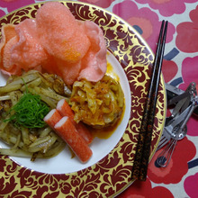 夜 サラダ ぢゃない、ポテトセロリのアンチョビガーリック風味ときゃベーコントマト