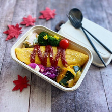 ラップを使って我が家のオムライス弁当の詰め方