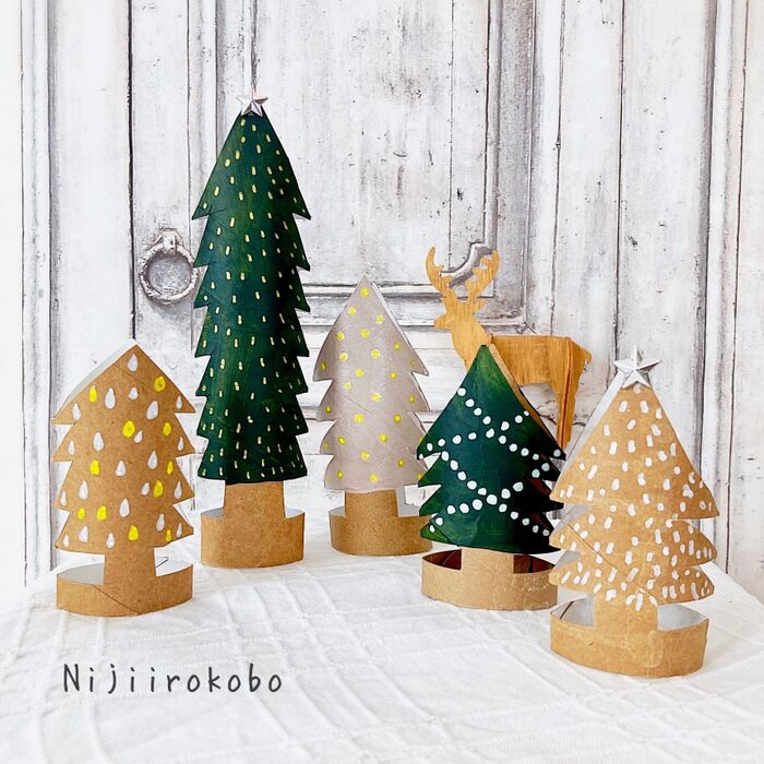 ペーパー芯で簡単に♪北欧風ツリーの森