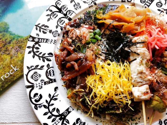 全粒粉でお好み焼き♡奄美大島の郷土料理をお好み焼きにしてみたよ!鶏飯風お好み焼き~♪