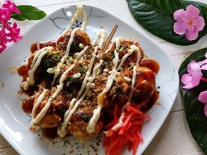 追い天かすがポイント!な魚肉ソーセージとチーズのたこやき♪