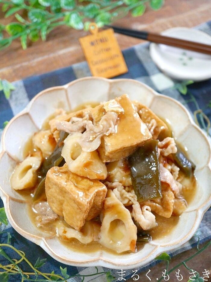 煮込みは5分♪厚揚げとちくわのとろみ餡~おでん風煮込み