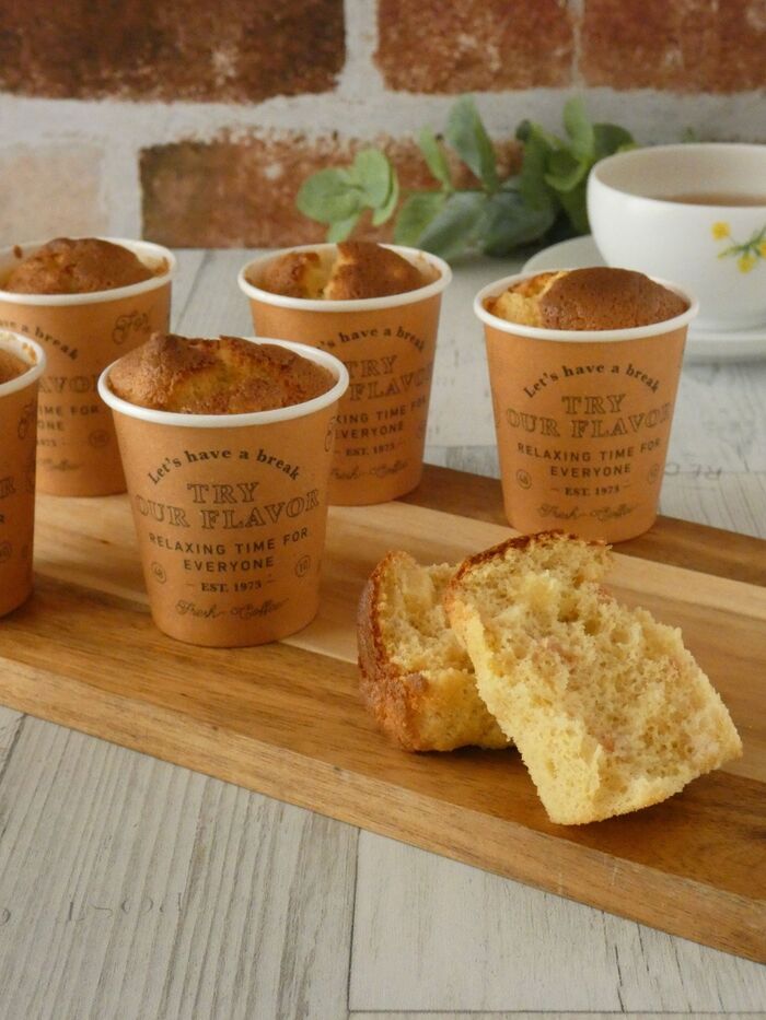 ミニミニカップの「ノンオイル★りんごのシフォンケーキ」