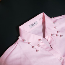 シンプルシャツを100均パールでリメイク